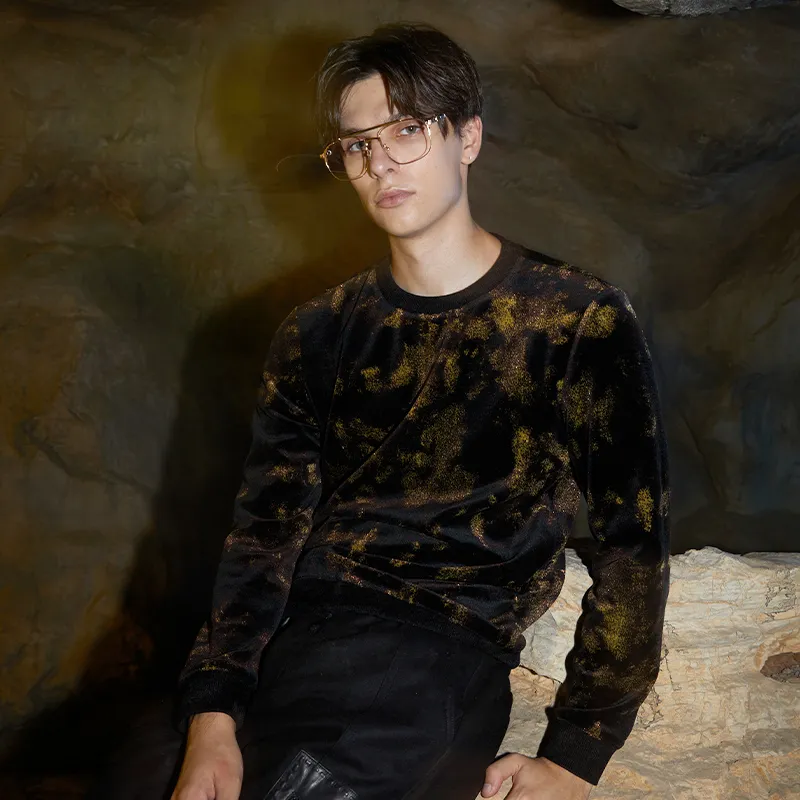 ANDREW MACKENZIE FW24 Knitwear Men's Black Orange-3