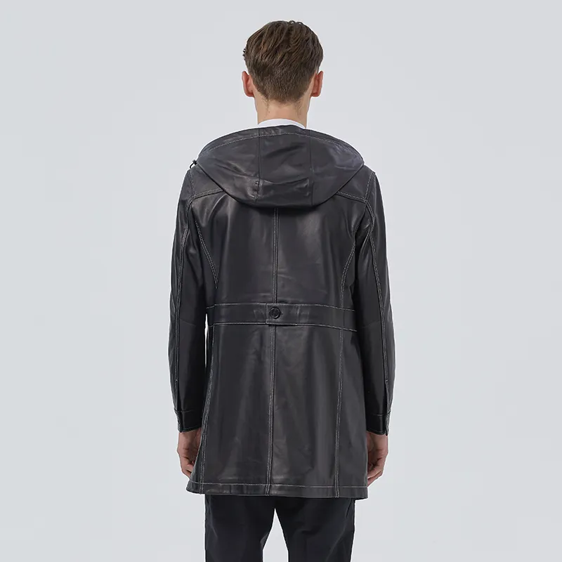 ANDREW MACKENZIE FW23 Leather Jacket Men's Black-3
