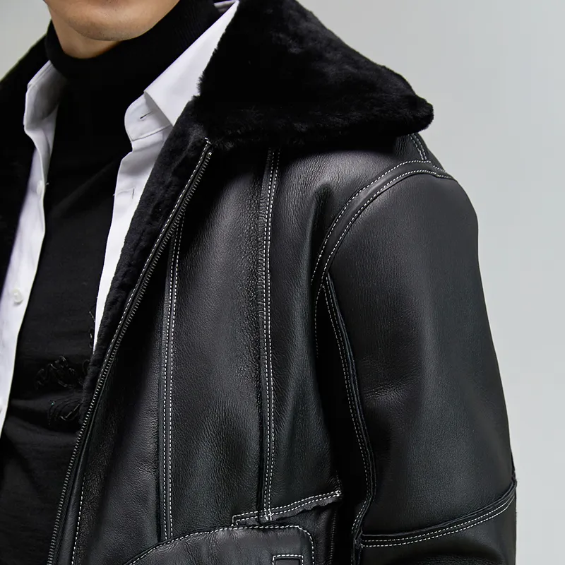 ANDREW MACKENZIE Leather Jacket Men's Black-2