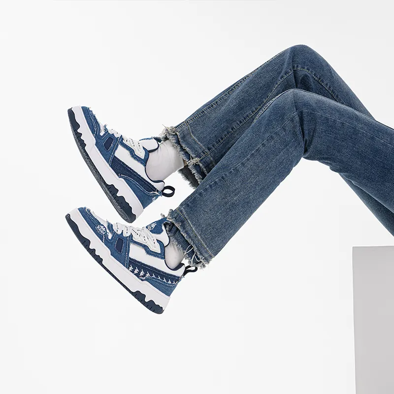 Kappa Low-Top Skateboard Shoes Unisex White Blue-6