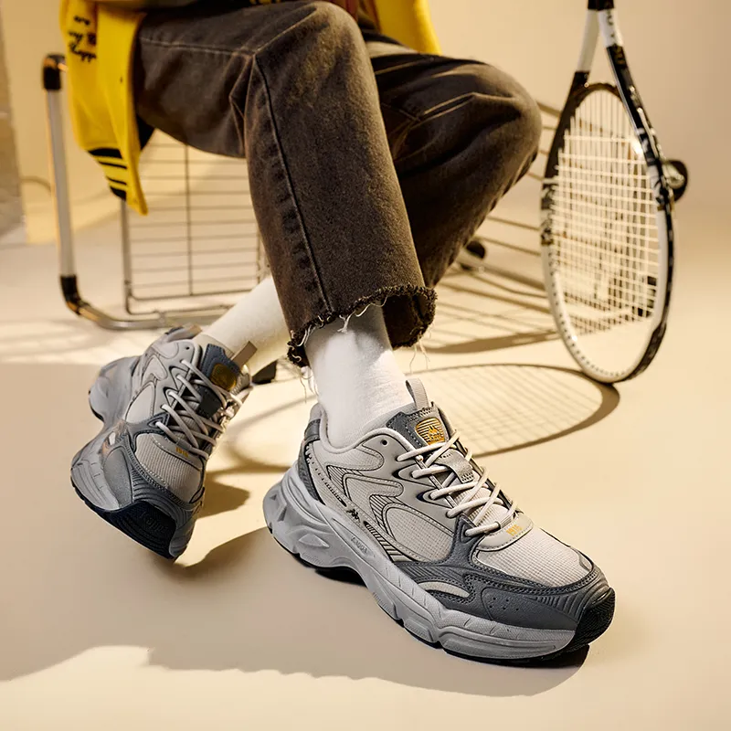 Kappa Anti Slip And Wear Resistant Breathable Low Top Running Shoes Unisex Gray-7