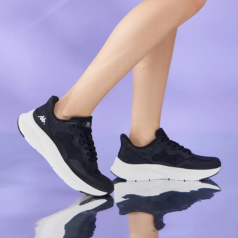 Kappa Shock Absorbers With Slip Resistant And Abrasion Resistant Properties Low Top Running Shoes Unisex Black-6