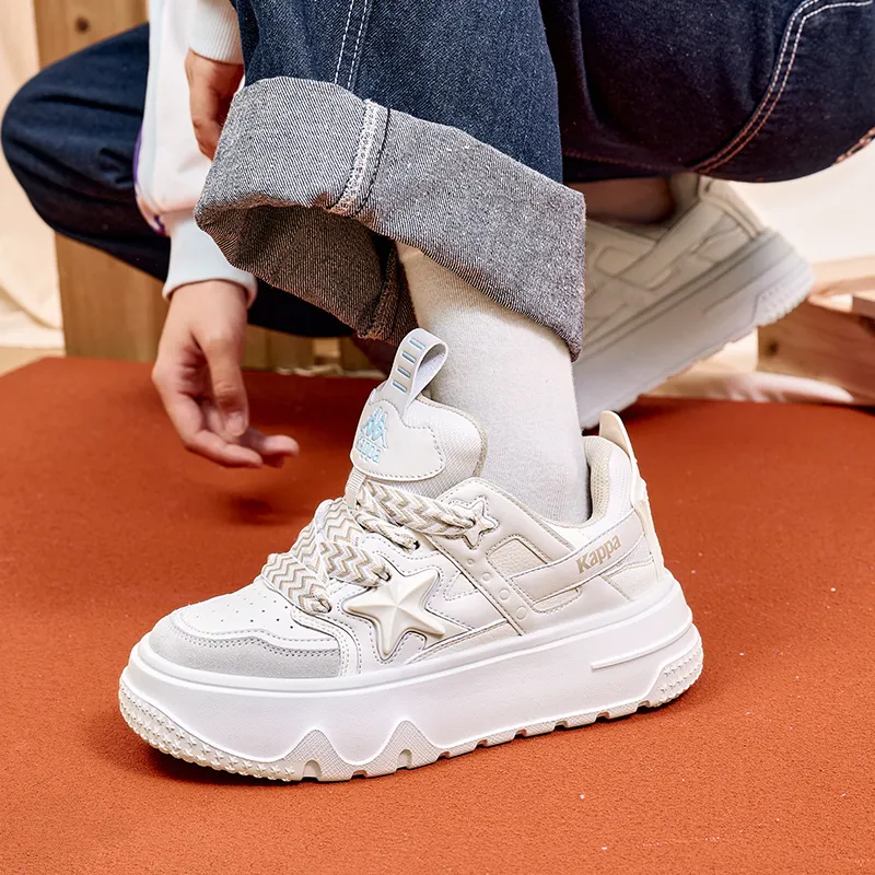 Kappa Anti Slip Wear Resistant Skateboard Shoes Unisex White-3
