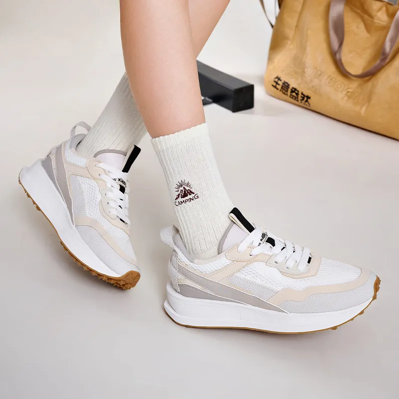 Kappa Anti Slip Wear Resistant Low Top Casual Running Shoes Unisex New Khaki/Swan White-1