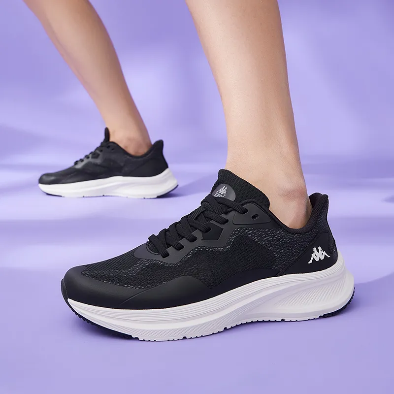 Kappa Shock Absorbers With Slip Resistant And Abrasion Resistant Properties Low Top Running Shoes Unisex Black-7