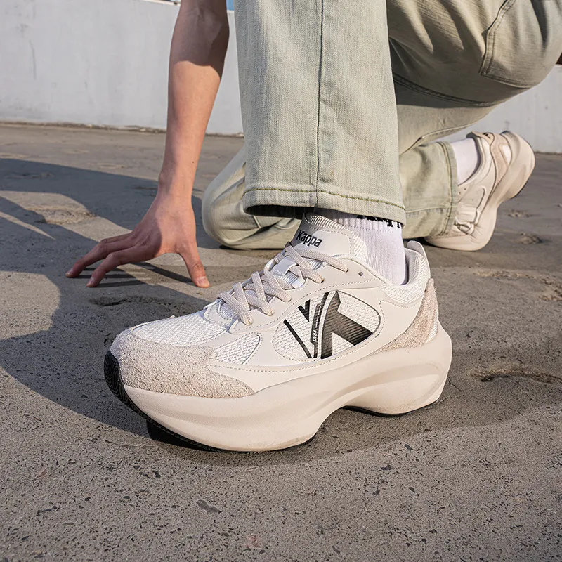 Kappa Anti-Slip Wear-Resistant Low-Top Chunky Sneakers Unisex Moon Gray-6