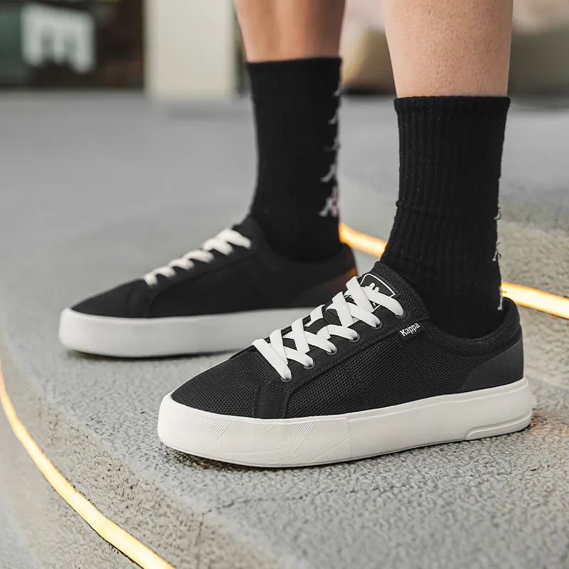 Kappa Slip Resistant Breathable Low Top Skateboard Shoes Men's Black-6