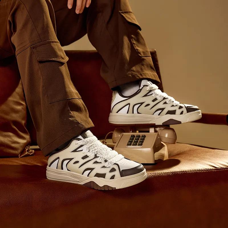 Kappa Wear Resistant Slip Resistant Low Top Skateboard Shoes Men's Angora White/Toffee-8