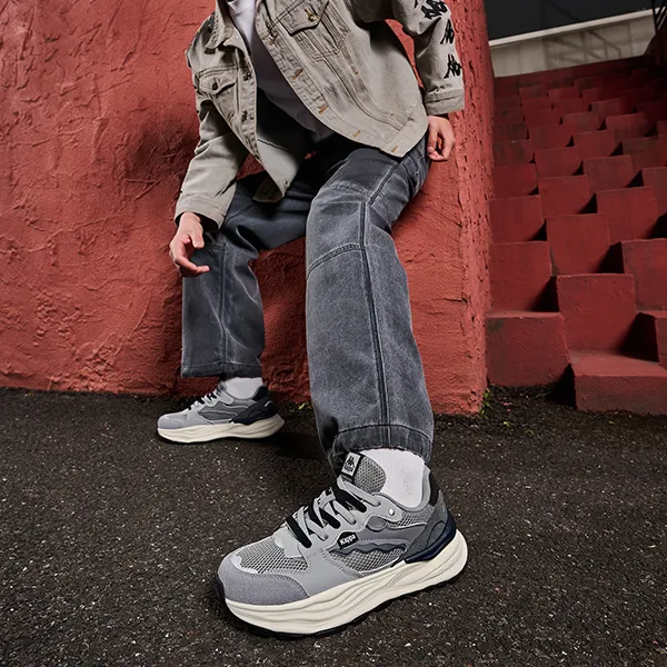 Kappa Wear-Resistant Slip-Resistant Low-Top Chunky Sneakers Men's Shark Gray/Tranquil Gray/Premium Gray-7