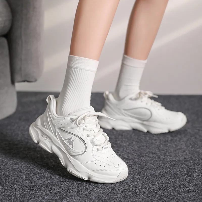 Kappa Anti Slip Wear Resistant Low Top Casual Running Shoes Unisex White-6