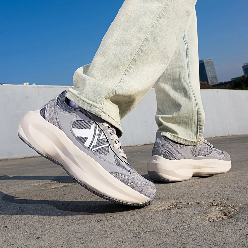 Kappa Slip Resistant And Breathable Low Top Running Shoes Unisex Shark Gray-5