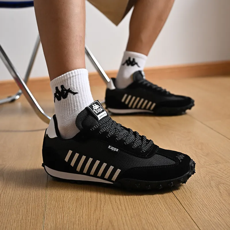 Kappa Anti Slip Wear Resistant Low Top Casual Running Shoes Unisex Black-6