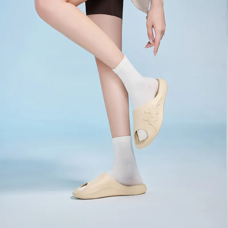 Kappa Slip Resistant Odor Resistant Abrasion Resistant Slide Slippers Unisex Almond Candy Beige-6