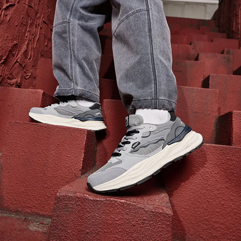 Kappa Wear-Resistant Slip-Resistant Low-Top Chunky Sneakers Men's Shark Gray/Tranquil Gray/Premium Gray-9