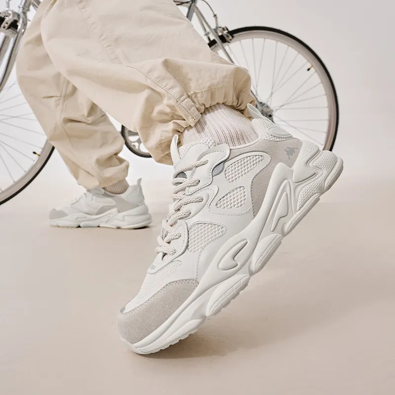Kappa Anti Slip And Wear Resistant Breathable Low Top Casual Running Shoes Unisex Winter White/Malted Rice Zongzi-1