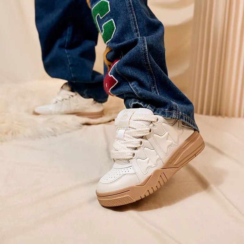Kappa Anti-Slip Wear-Resistant Low-Top Skateboard Shoes Women's Heron Feather White-6