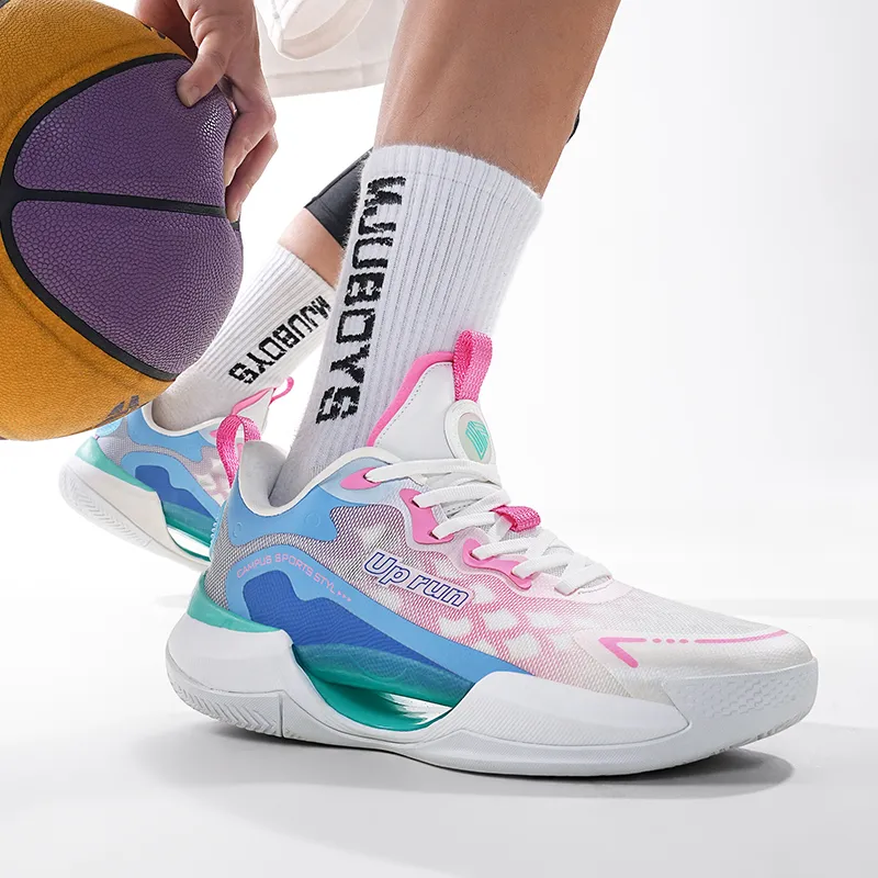 Up Run Dragon Basketball Shoes Unisex Peach Wood Pink-6