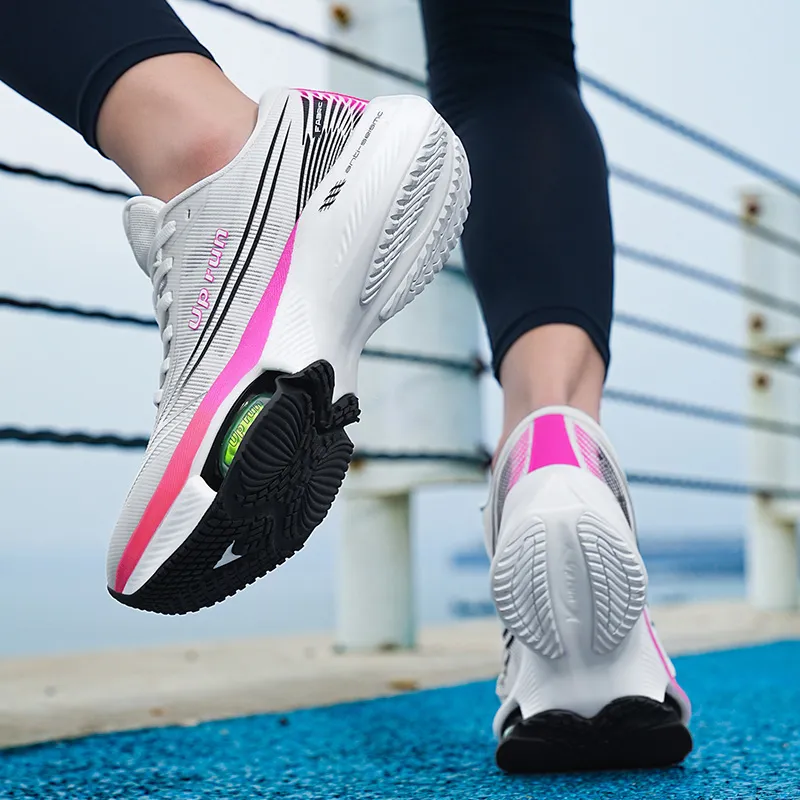Up Run Extraordinary Arrow Running Shoes Unisex Pearl White Pink-6
