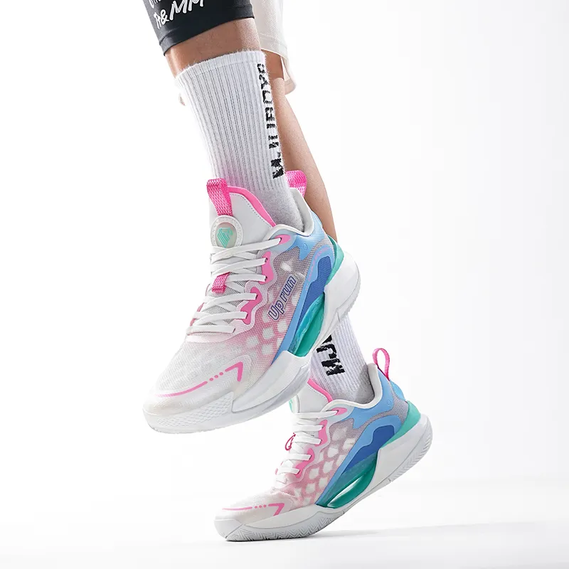 Up Run Dragon Basketball Shoes Unisex Peach Wood Pink-7