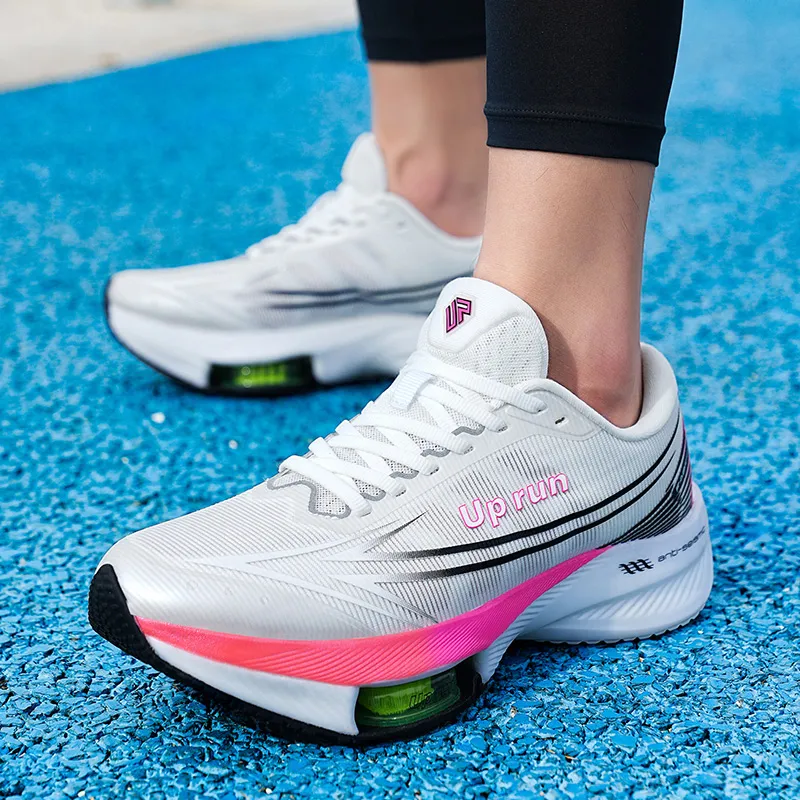Up Run Extraordinary Arrow Running Shoes Unisex Pearl White Pink-5
