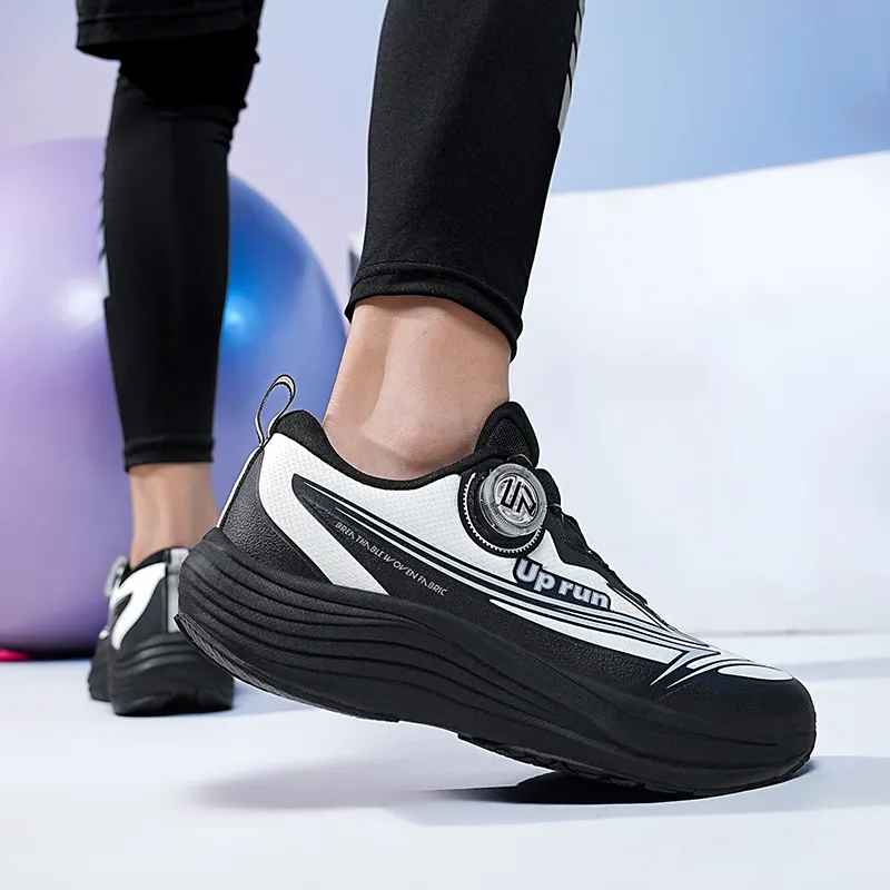 Up Run Low-Top Running Shoes Men's Black White-5