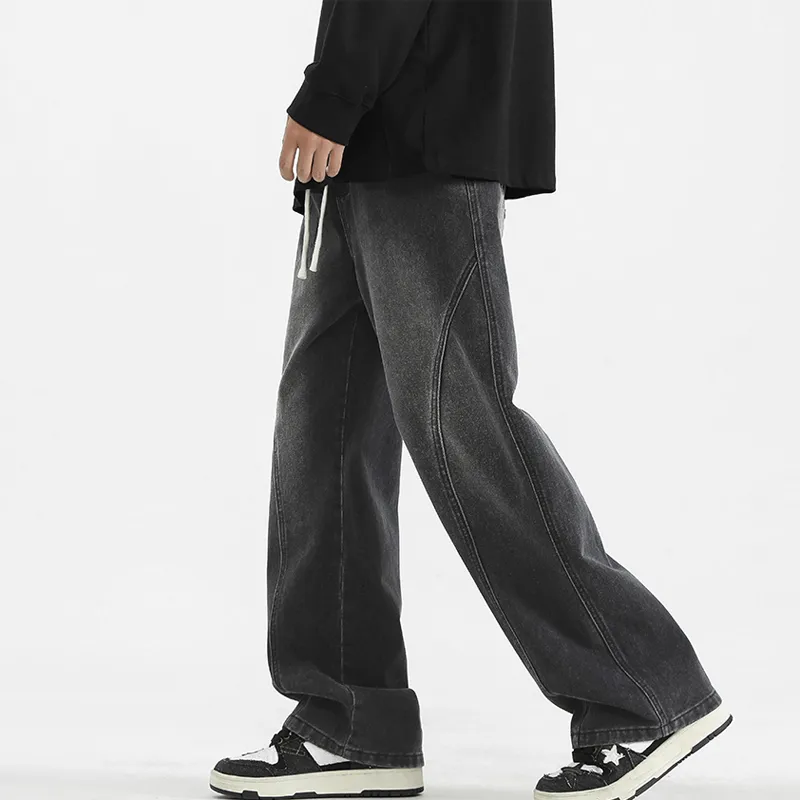 Menglaini Jeans Unisex Black Gray Color-2