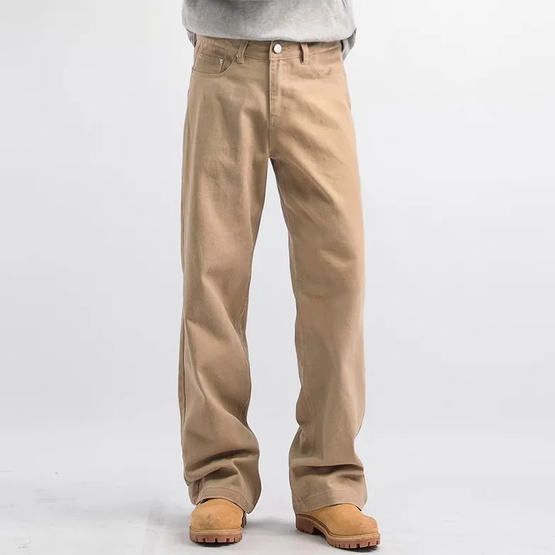 Menglaini Casual Pants Unisex Khaki-1