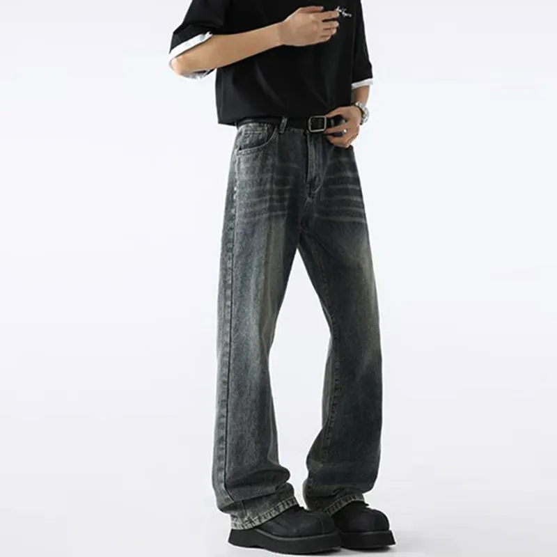 Menglaini Jeans Unisex Dark Blue-5