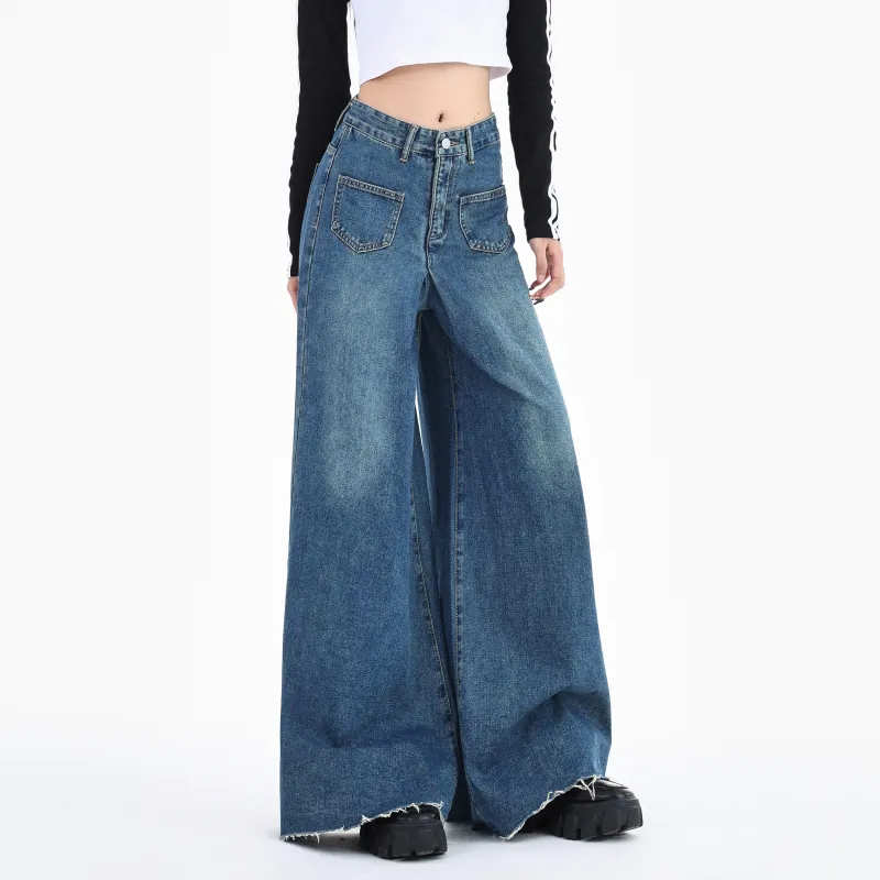 Menglaini Jeans Women's Vintage Blue-5