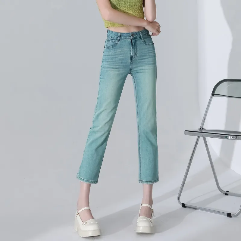 Menglaini Jeans Women's Teal-1