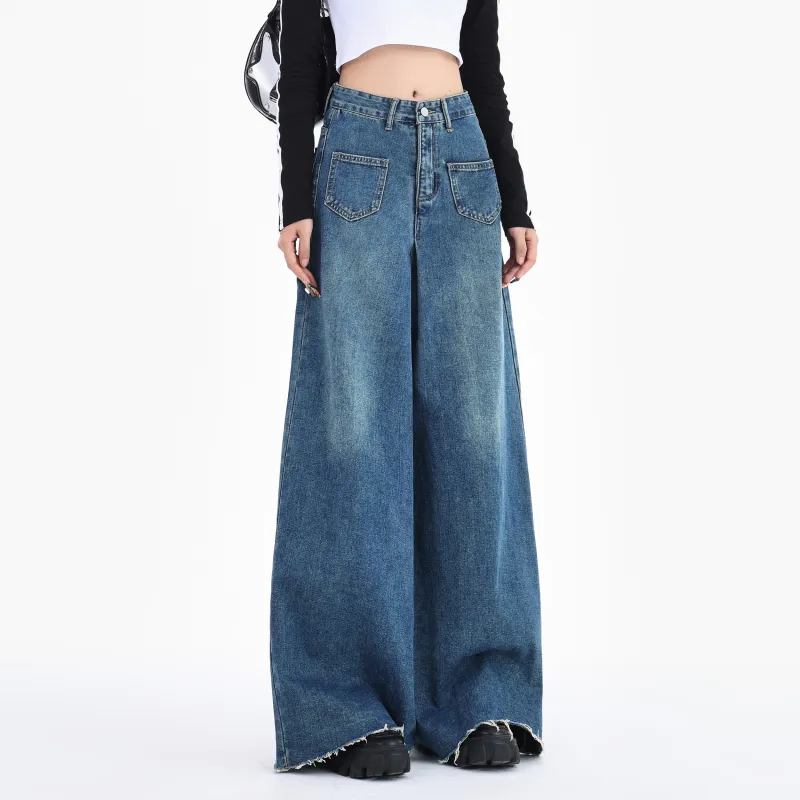 Menglaini Jeans Women's Vintage Blue-4