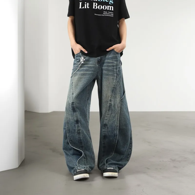 Menglaini Jeans Unisex Blue-2