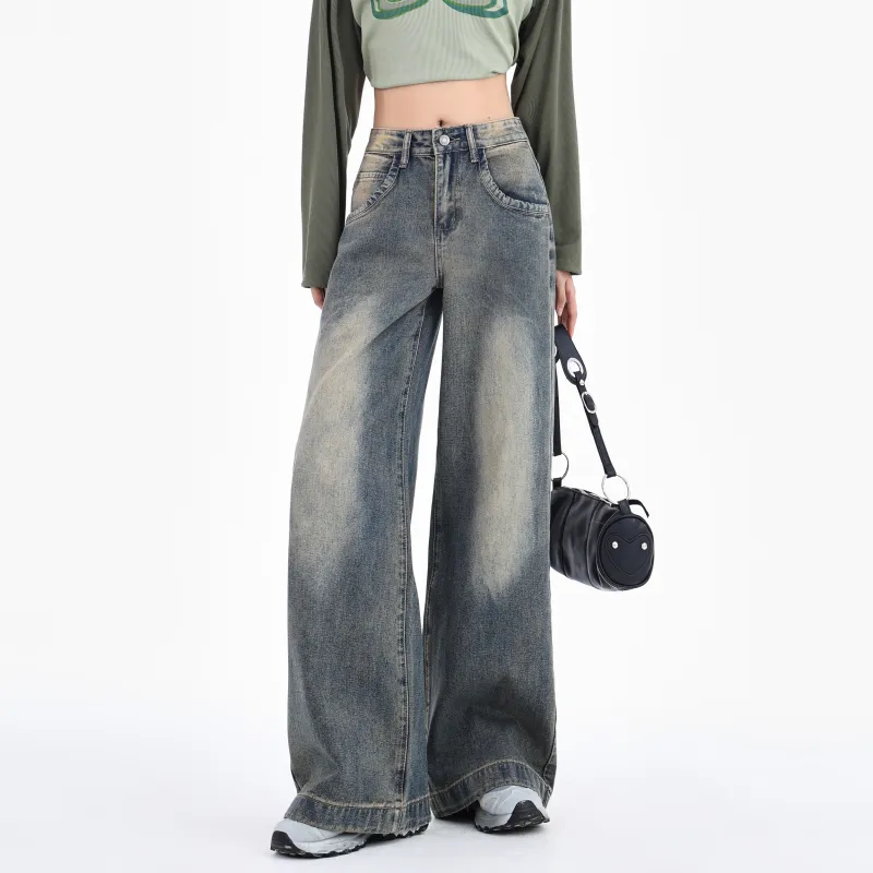 Menglaini Jeans Women's Vintage Blue-3