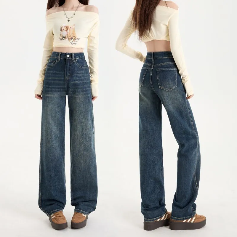 Menglaini Jeans Women's Nostalgic Blue-5