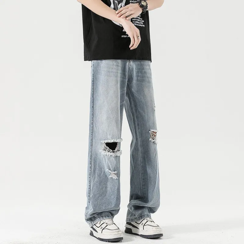 Menglaini Jeans Unisex Light Blue-4