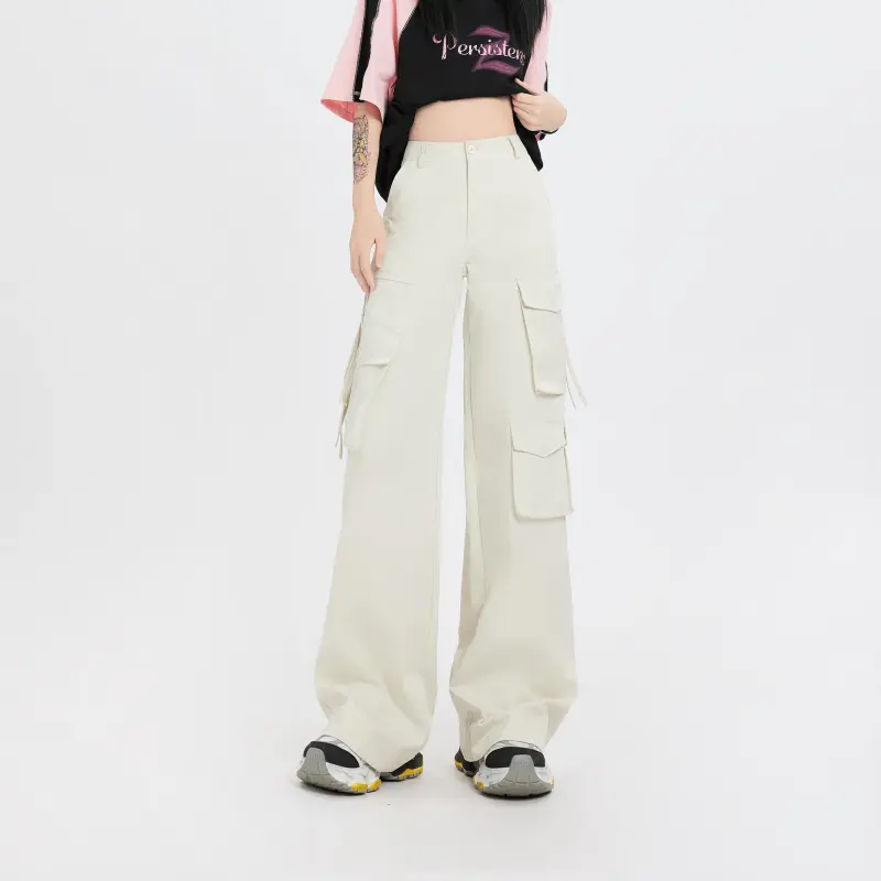 Menglaini Casual Pants Women's Apricot-2