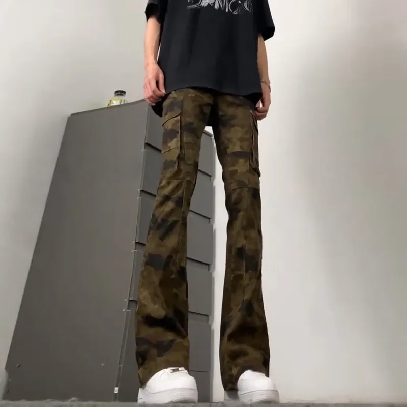Menglaini Jeans Unisex Camouflage Pants-2
