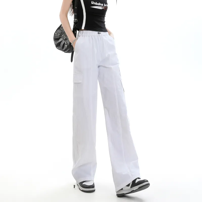 Menglaini Casual Pants Women's White-6