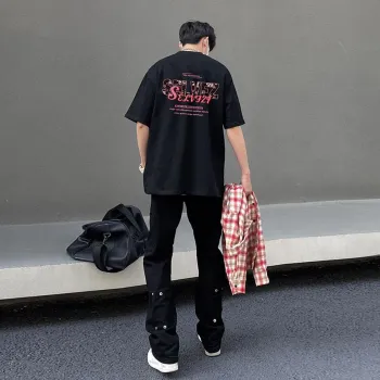 Menglaini Jeans Unisex Black