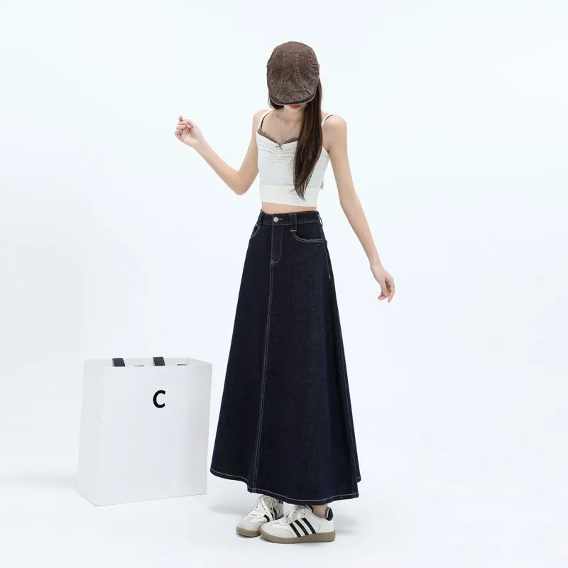 Menglaini Denim Long Skirt Women's-2