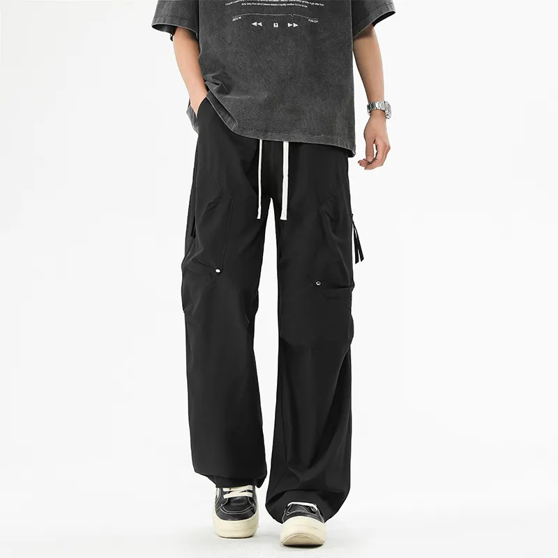Menglaini Casual Pants Unisex Black-2