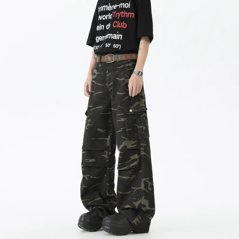 Menglaini Jeans Unisex Camouflage-5