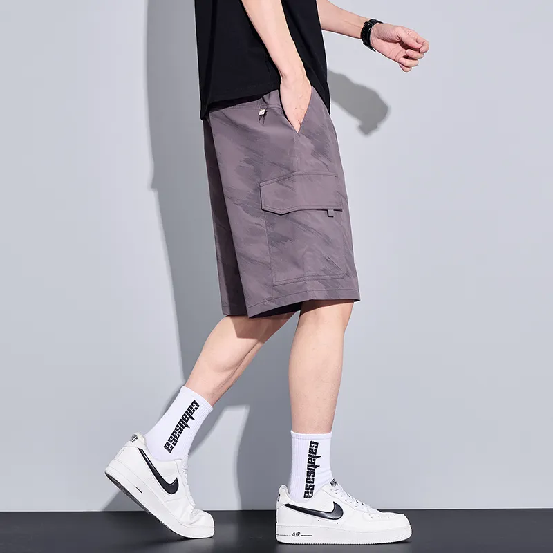 Menglaini Casual Shorts Unisex Purple[Lightweight And Breathable]-3