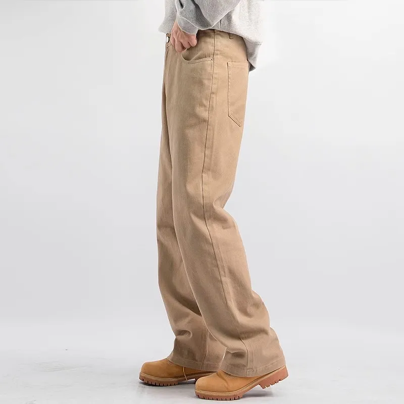 Menglaini Casual Pants Unisex Khaki-4