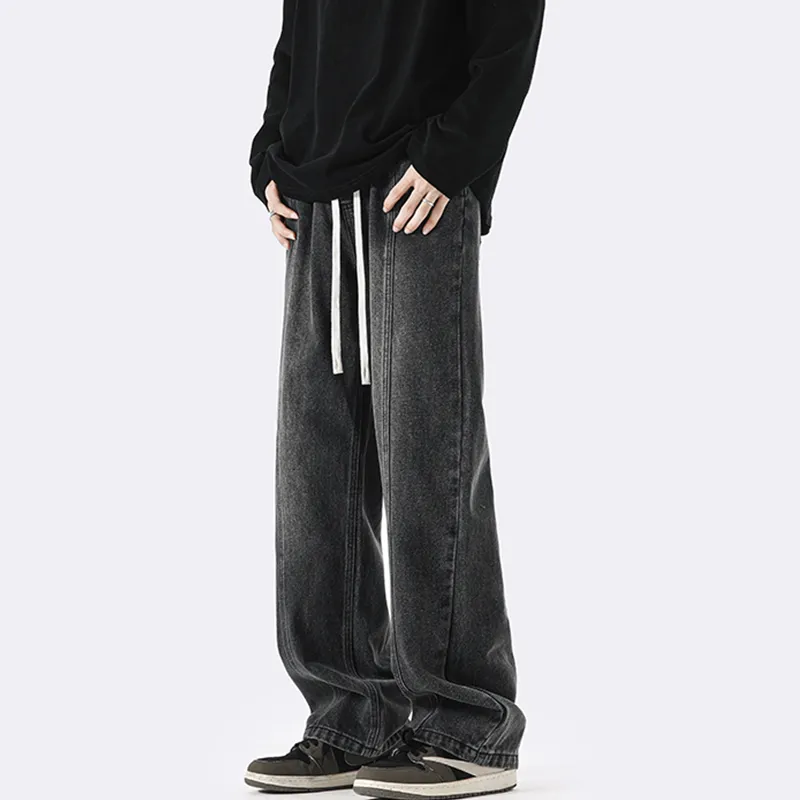 Menglaini Jeans Unisex Black Gray Color-16