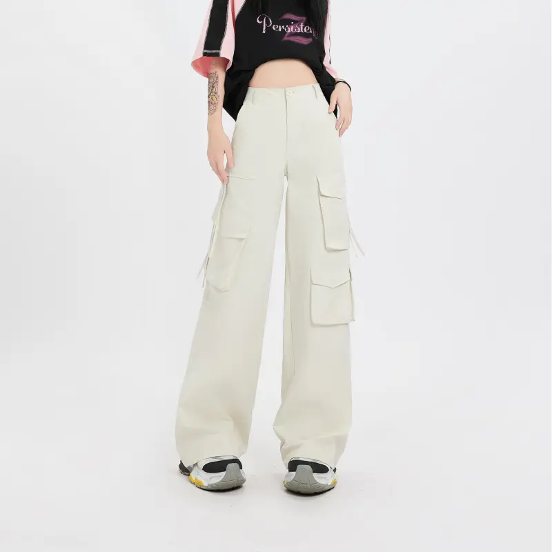 Menglaini Casual Pants Women's Apricot-4
