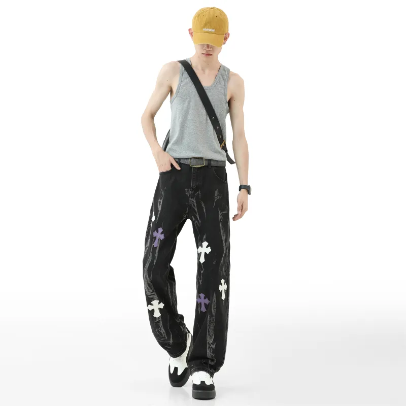 Menglaini Jeans Unisex Black-5