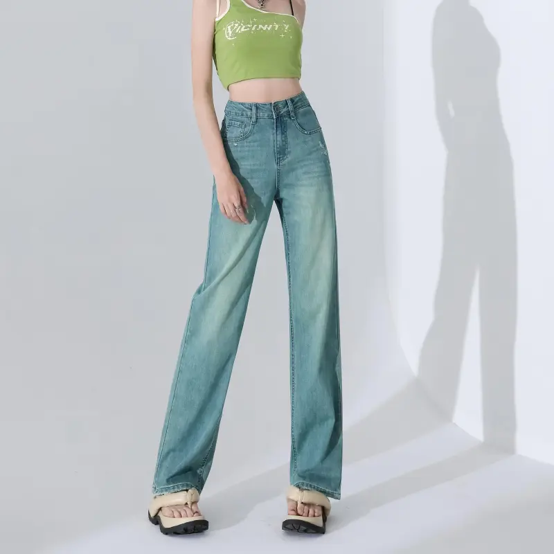 Menglaini Jeans Unisex Emerald Green-4
