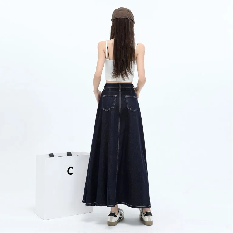 Menglaini Denim Long Skirt Women's-4