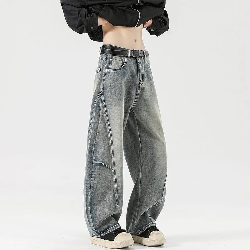 Menglaini Jeans Unisex Distressed Gray-6